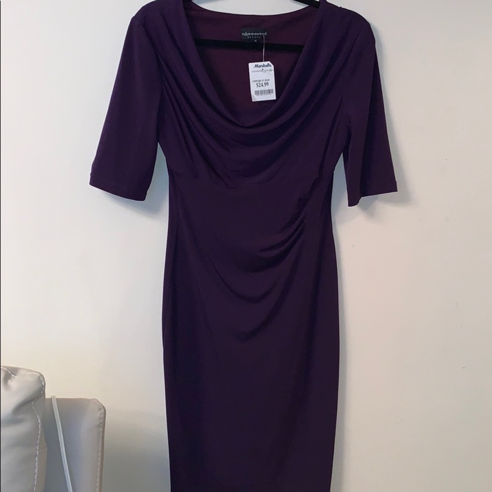3/4 Sleeve purple Dress